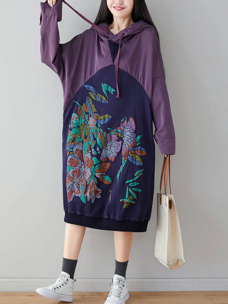 Max LuLu 2021 European Autumn New Design Ladies Printed Hooded Dresses Women Casual Long Sleeve Dress Female Oversized Vestidos