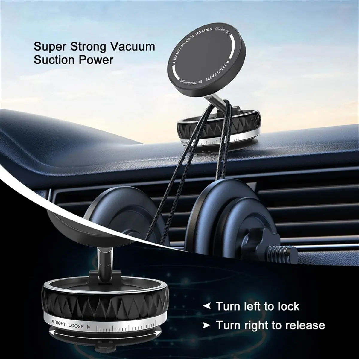 Special Offer-Phone Holder for , 360° Adjustable Suction Cup Phone Mount, Foldable & Portable Vacuum Magnetic Phone Stand