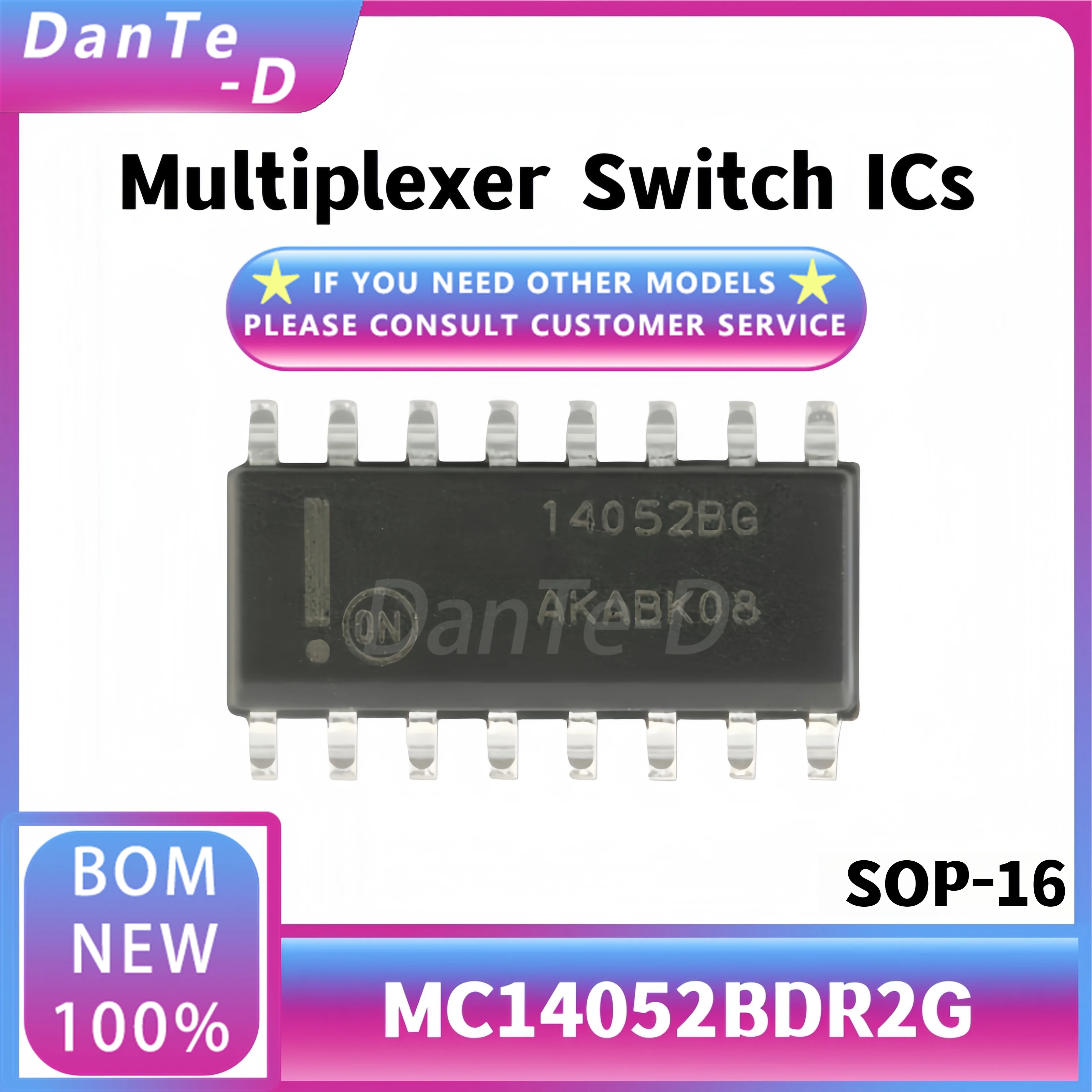 10pcs MC14052BDR2G package SOP-16 dual 4-channel analog multiplexer IC original authentic