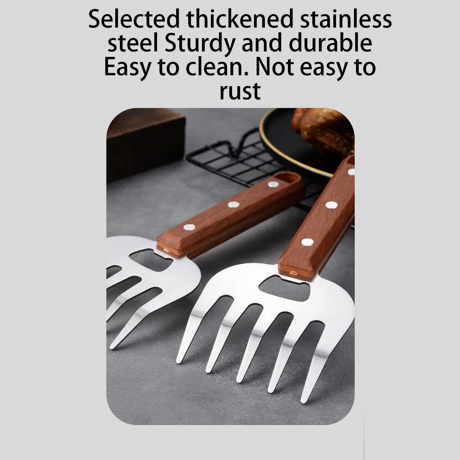 Garras trituradoras de carne, garras para picar de acero inoxidable, tenedor para triturar alimentos, picar fácilmente pollo y ternera para asar y cocinar