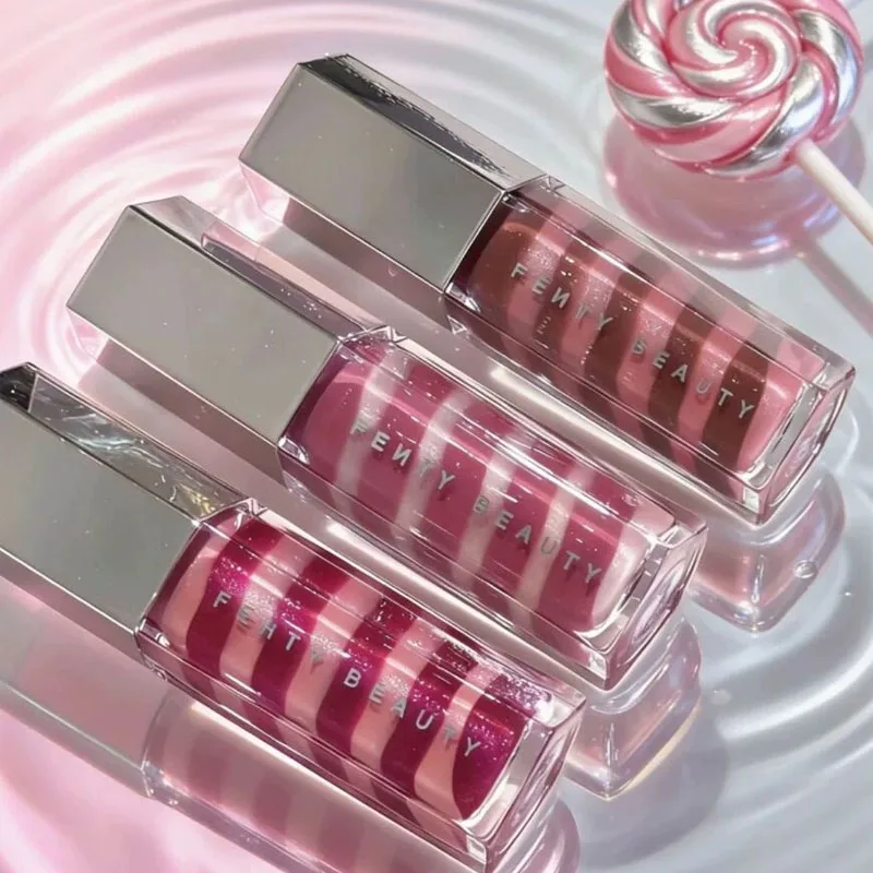 Fenty Beauty Makeup Products Swirl Gloss Series Lip Gloss #RIRI Sweet #Fussy Flex #Fussy Chocolit Nude Lip Balm Glossy Finish