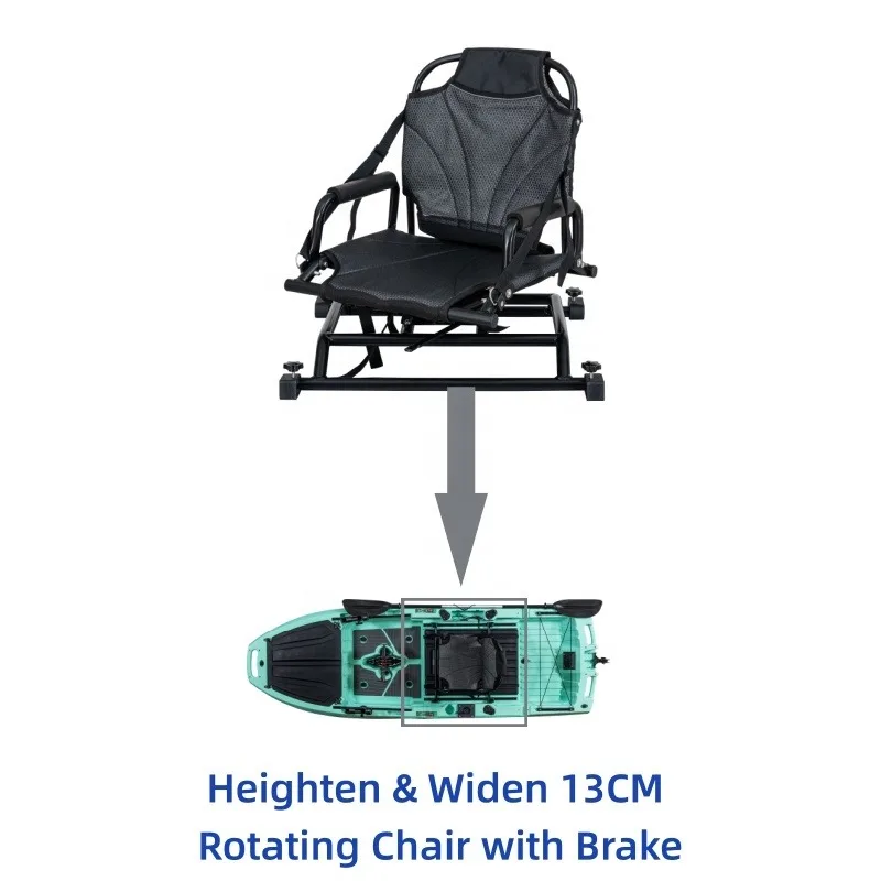 2026 New Heighten Widen  13cm Aluminum Swivel Chair  Rotating Chair with Brake for Widest Modular Kayak Model Kingfisher