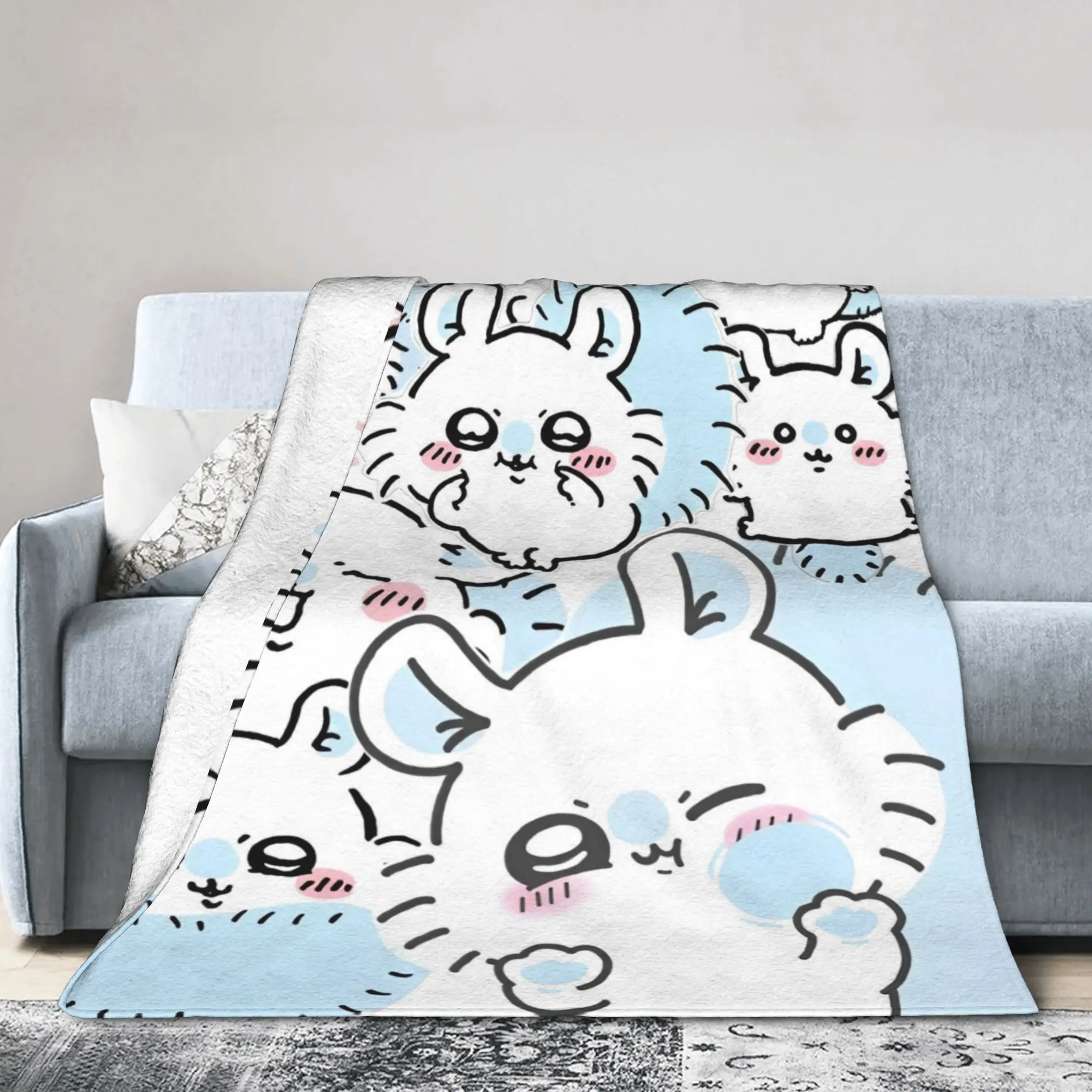 لطيف Momonga C-Chiikawa البطانيات المخملية الشتاء المحمولة سوبر لينة رمي البطانيات للسرير السفر الفراش يلقي #1