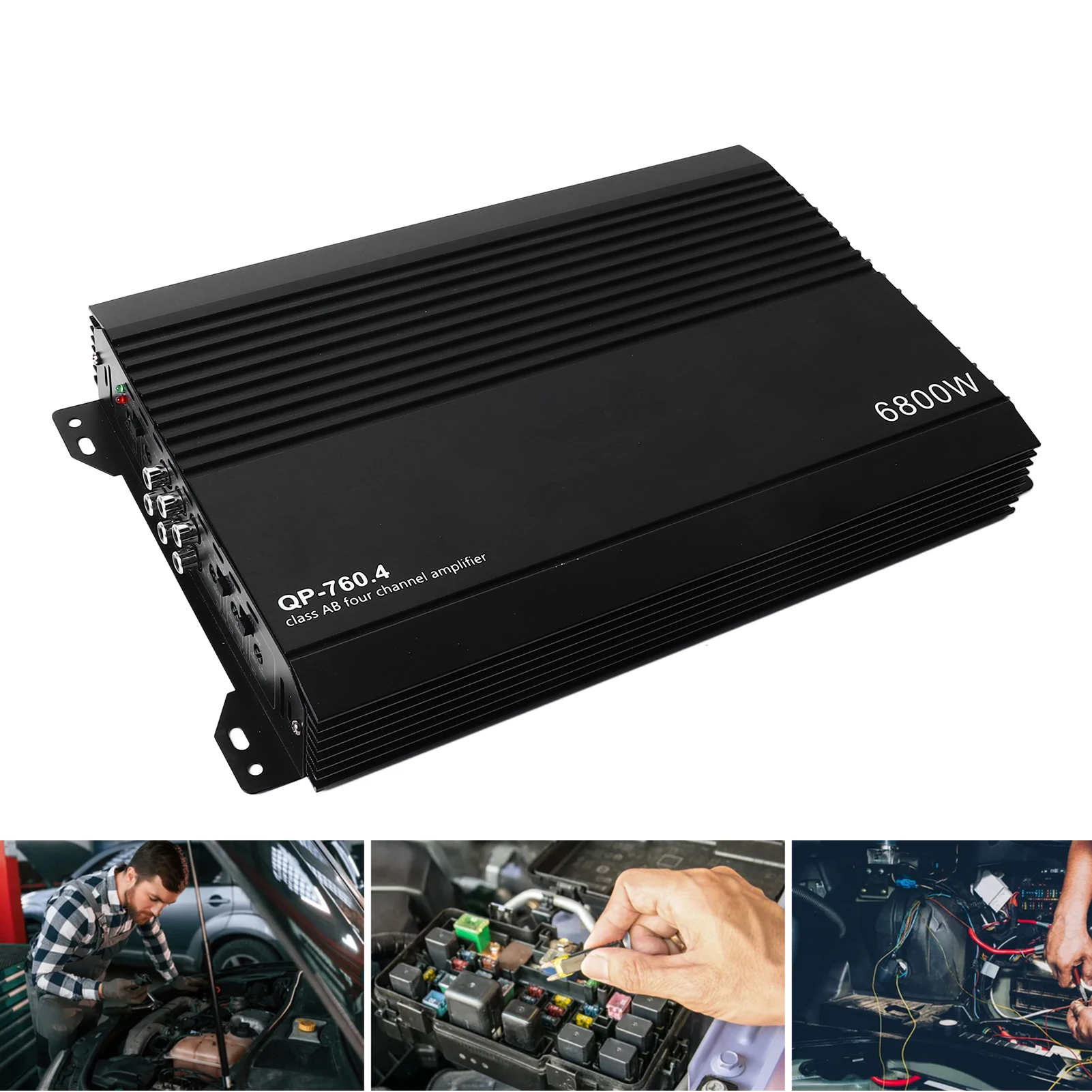 Aluminum Alloy Stereo Amplifier 4 Channel High Heat Dissipation Power Amp for Car Speakers