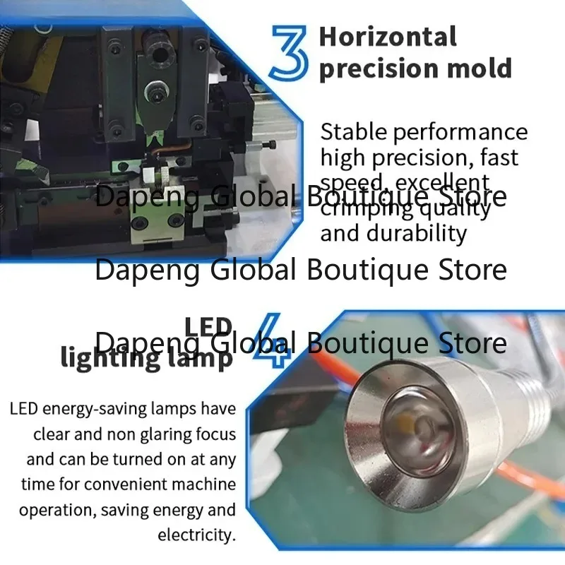 

110V 220V 2T Full Automatic Multi Core Wire Stripping Crimping Equipment Horizontal Mold Cable Terminal Press Machine