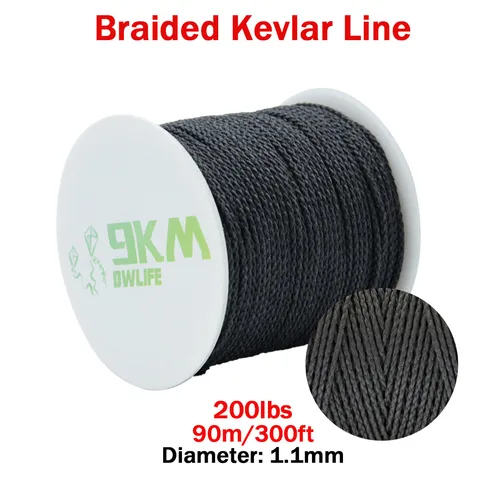 Рыболовная леска из кевлара Кроволь, черная, 50-2000 фунтов,