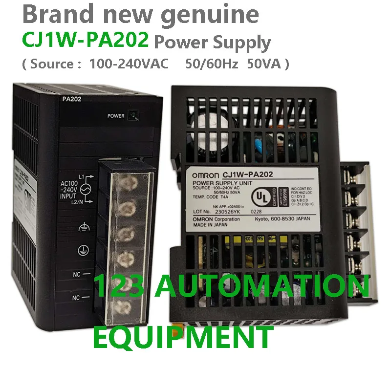 Authentic New Omron CJ1W-PA202 Power Supply 100-240VAC 50/60Hz  50VA