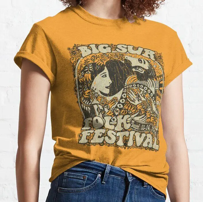 Big Sur Folk Festival 1969 Classic  Unisex summer T-shirt Cotton fashion couple clothes