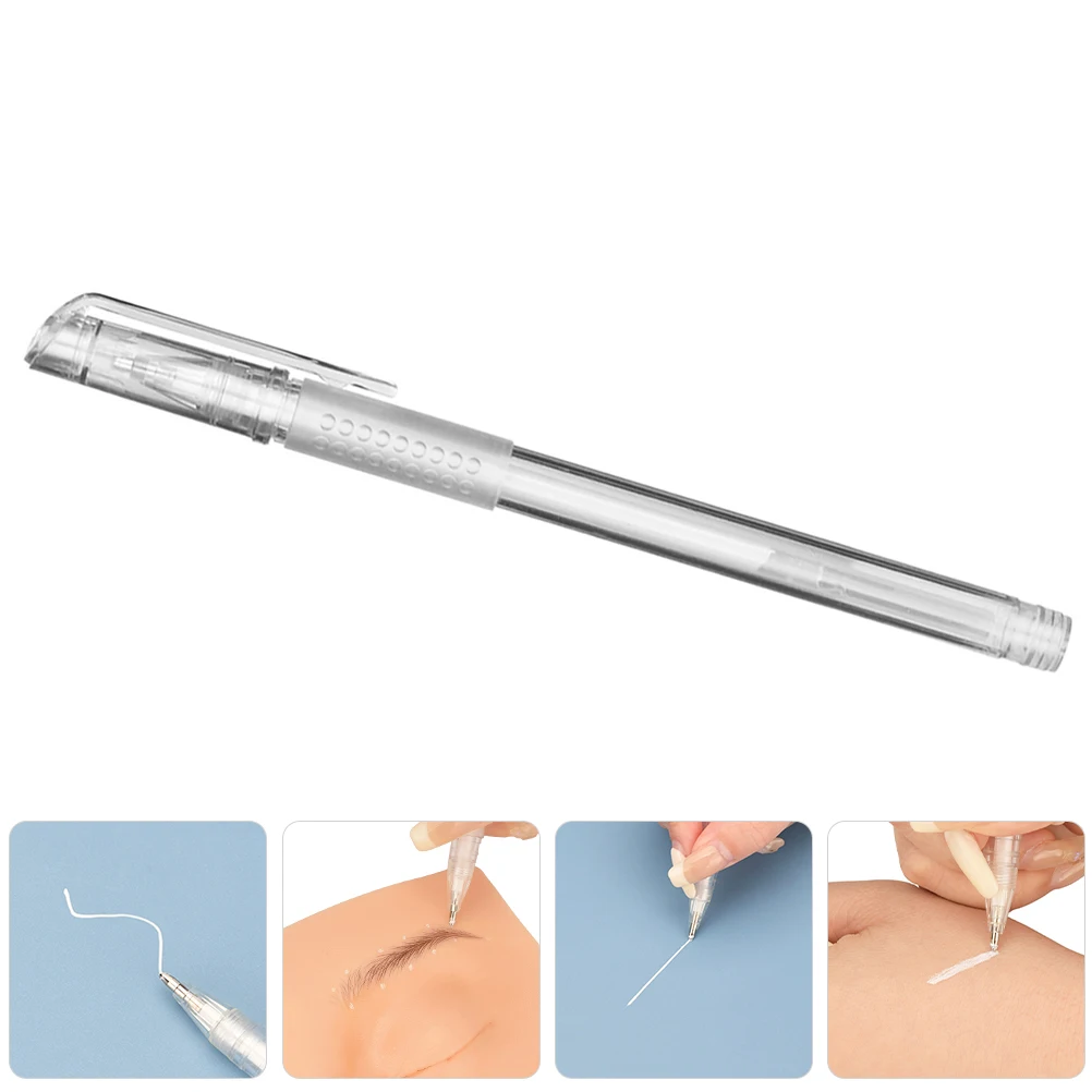 15 ชิ้นสีขาว Skin Marker ปากกา Extra Fine Eyebrow Tattoo ตําแหน่งเครื่องมือ Clear Stencil Pilot Fountain Markers สําหรับร้านเสริมสวย