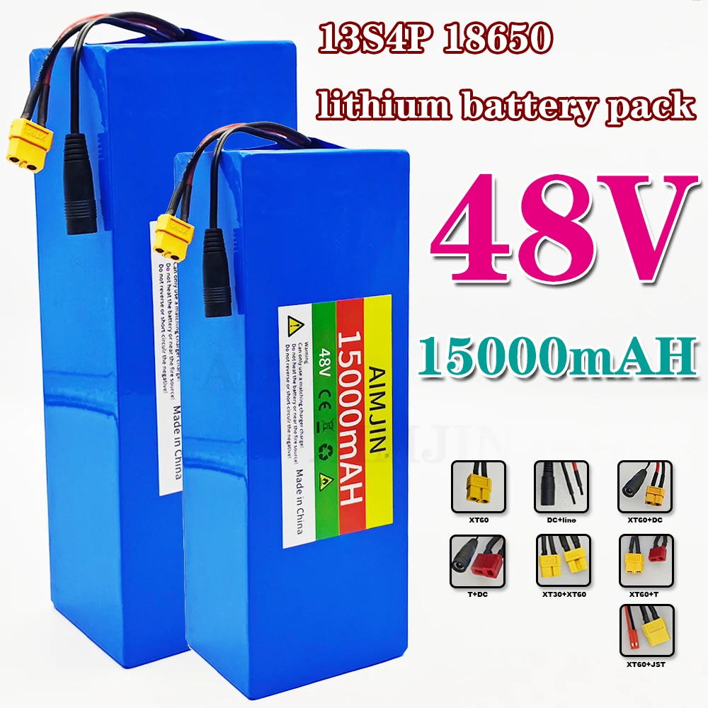

13S4P 48V 15Ah 18650 lithium battery pack 54.6V built-in BMS,used as a backup battery for outdoor power tools