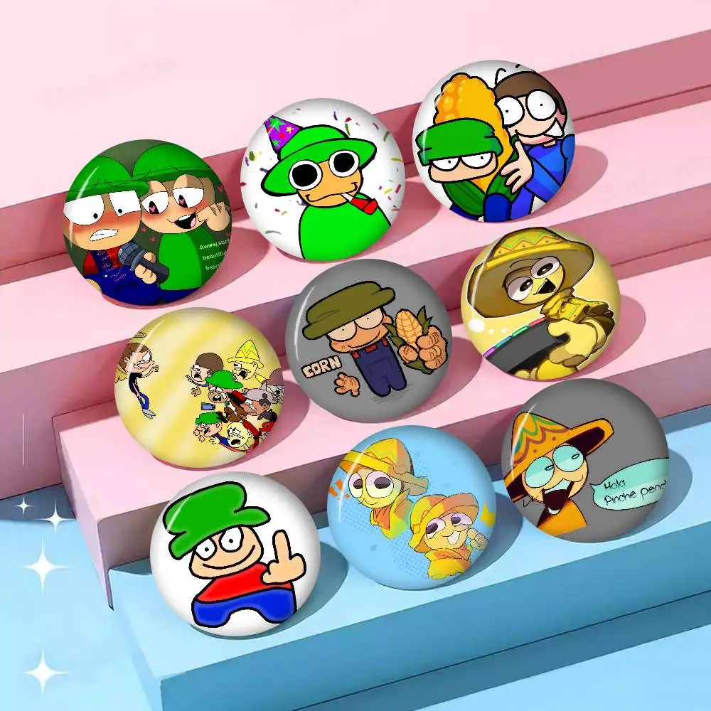 D-D-Dave and Bambi Cute Enamel  Anime Button Pin Handmade Brooch Clothes Cartoon Badge Backpack Decoration Jewelry Accessories