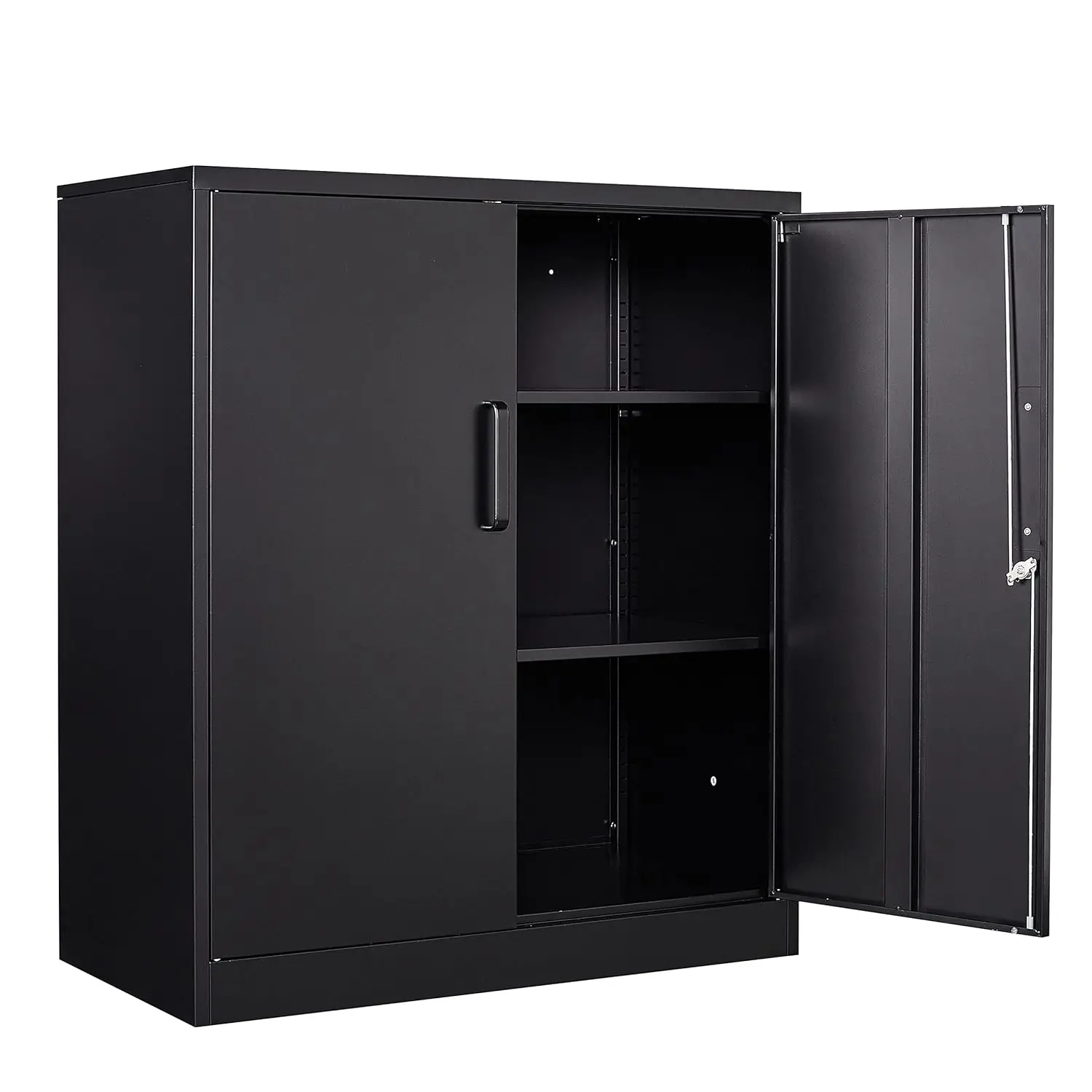 

Metal Storage Cabinet Lockable 2 Doors 2 Adjustable Shelves 35.5in Steel File Office Garage Gym School, Customized