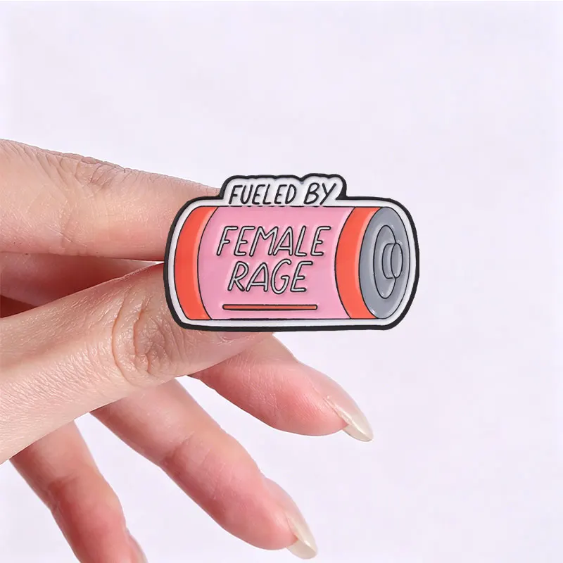 Girl Power Emaille-Abzeichen, Female Rage Battery, feministische Slogan-Pins, starke Frau, Metallbroschen, Anstecknadel-Set, Geschenk für Mädchen – Detail 8