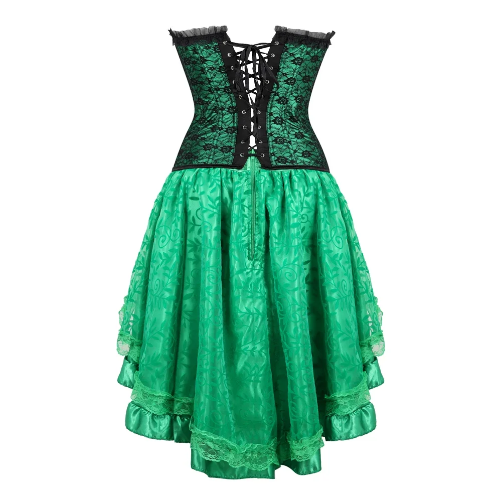 Plus Size Green Corset Dress Sexy Burlesque Lace Trim Corsets and Bustiers with Skirt Vintage Ivy Cosplay Costumes S-6XL - AliExpress 200574005 Plus Size Green Corset Dress Sexy Burlesque Lace Trim Corsets and Bustiers with Skirt Vintage Ivy Cosplay Costumes S-6XL - AliExpress 200574005