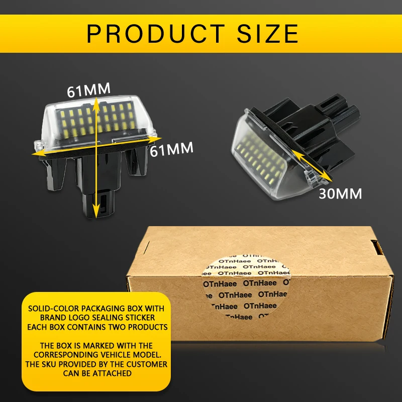 12V LED Number Plate Lamp For Toyota Yaris Camry Corolla Prius C Verso Ractis White License Plate Light Assembly view 4