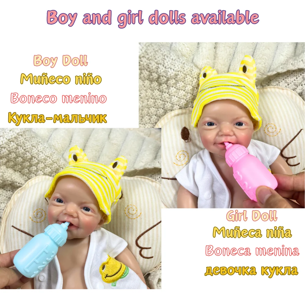 33 CM Mini Full Silicone Reborn Baby Doll Charlie Boy or Girl can be choose Lifelike Silicone Washable Doll Christmas Gift Toy