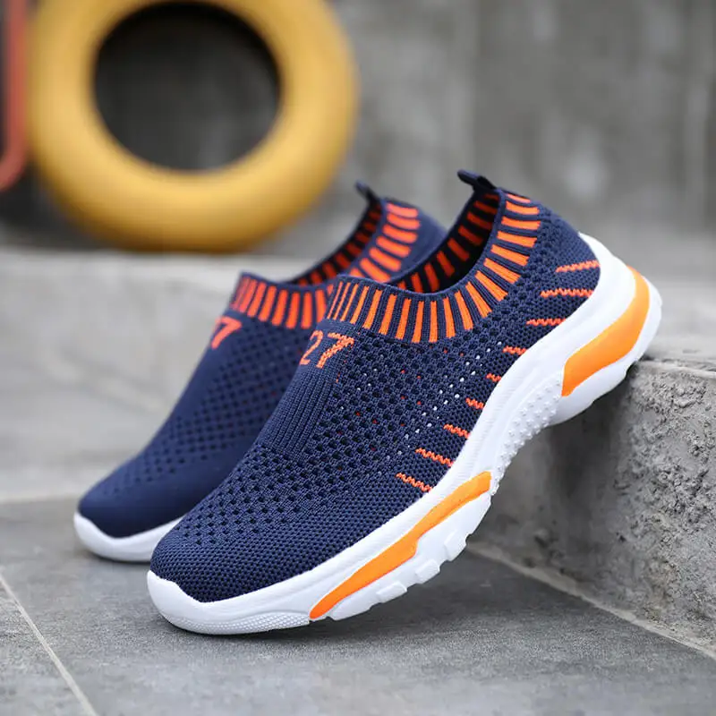 

Children's Sneakers Boys' Running Shoes Spring And Autumn Breathable Knitted Mesh Flat Sneakers Fashion Outdoor Casual Shoes