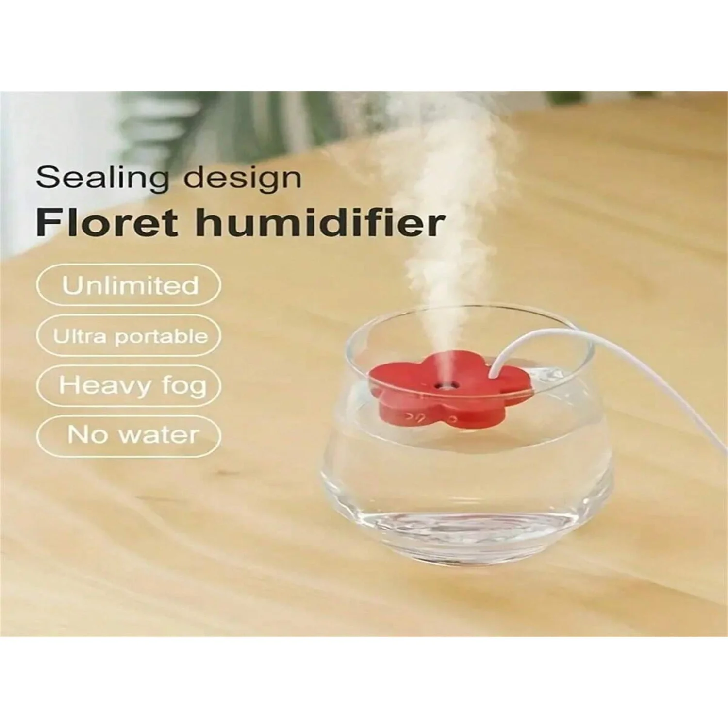 1pc Little Flower Humidifier Usb Mini Portable Silent Water Cup Office  Air Humidifier Water Mist Maker, Red Nano Steamer Facial