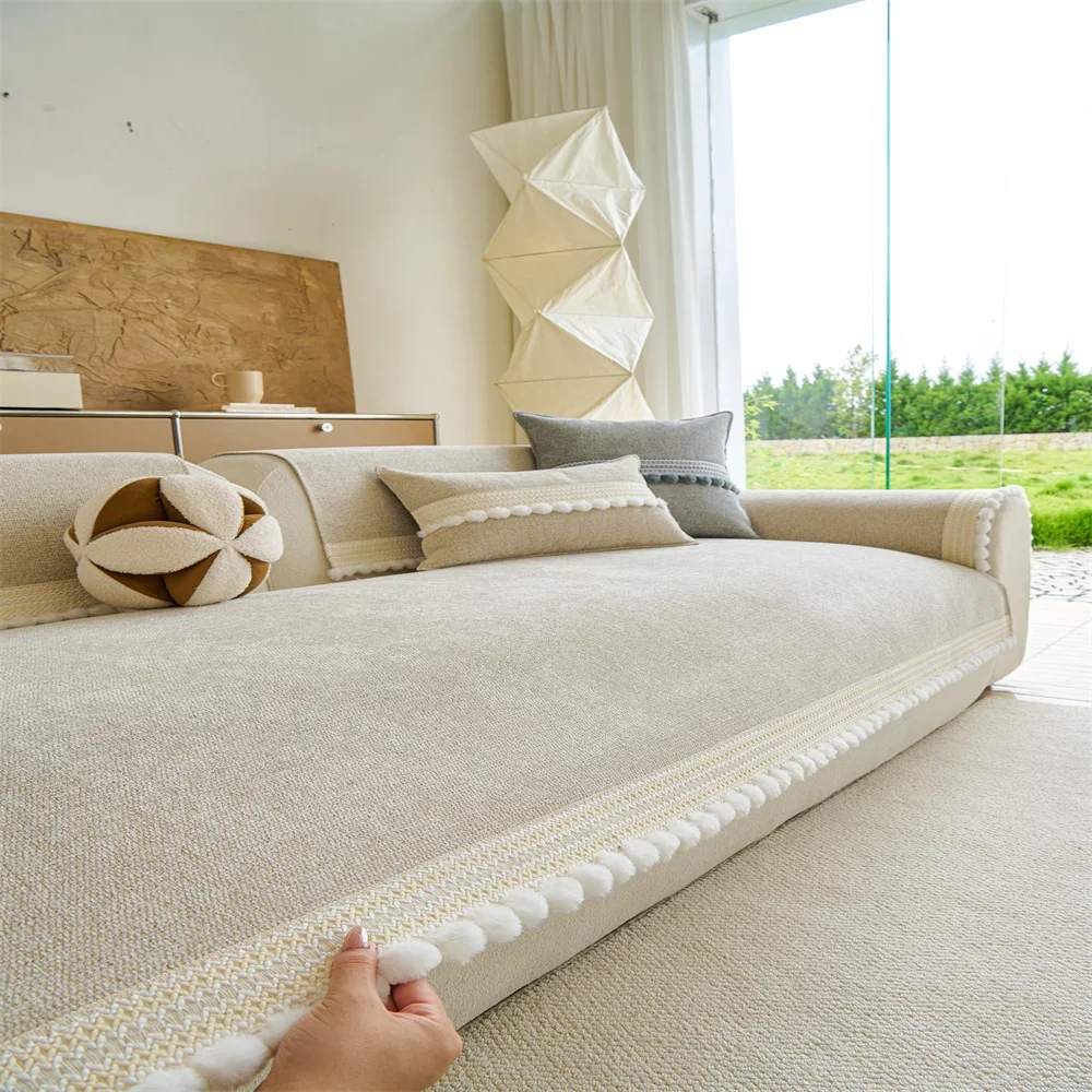 Sofa Cushion New Style Imitation Cotton and Linen All-season Anti-slip Cross-border Sofa Cover Full-cover Sofa Scarf
