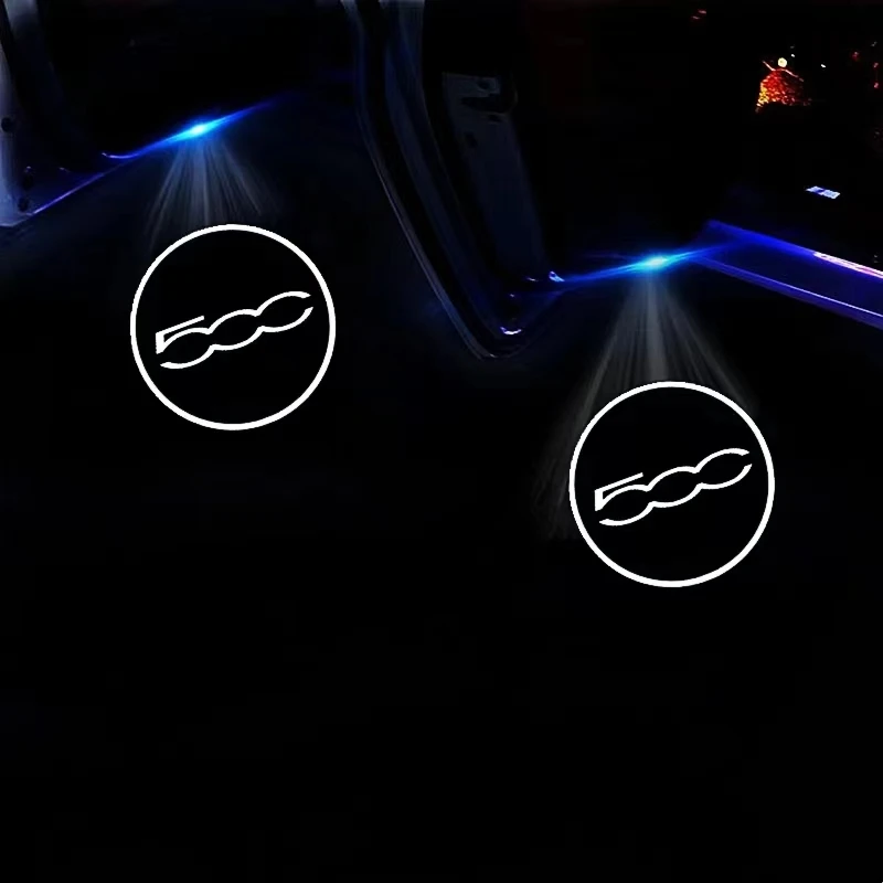 

2Pcs Car Wireless Door LED Welcome Decorative Light For Fiat Abarth 500 Punto Stilo Ducato 595