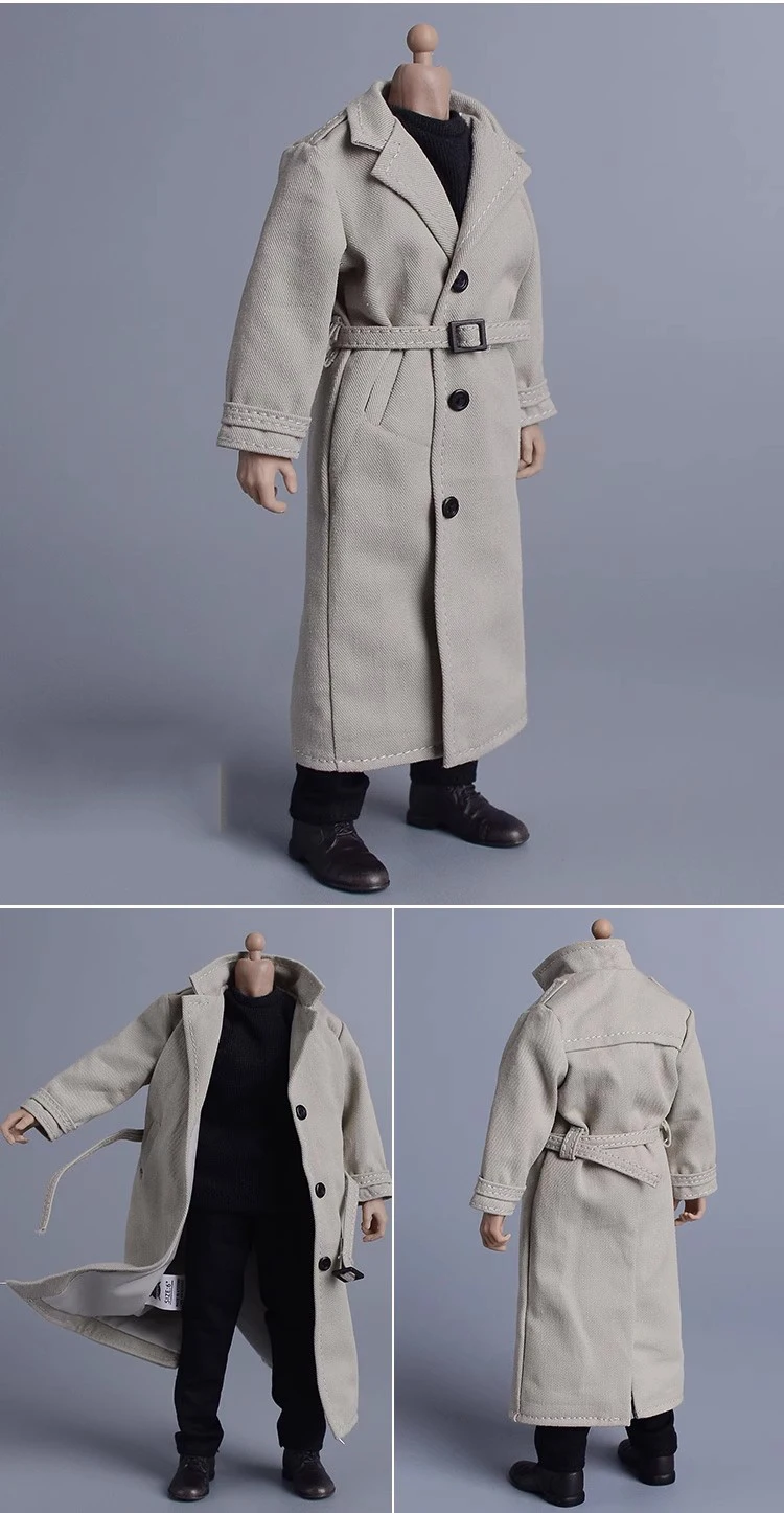 1/12 ทหารชายแนวโน้มแฟชั่นทหารอังกฤษยาว Windbreaker Coat ชุดอุปกรณ์เสริม Fit 6 ''Action Figure Body ในสต็อก