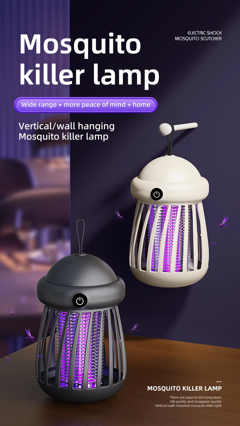 Mückenkiller 2-in-1 UV-Lampe Mückenfänger Nachtlicht USB Wiederaufladbarer Elektrischer Insektenfänger Outdoor-Mückenkiller – Detail 7