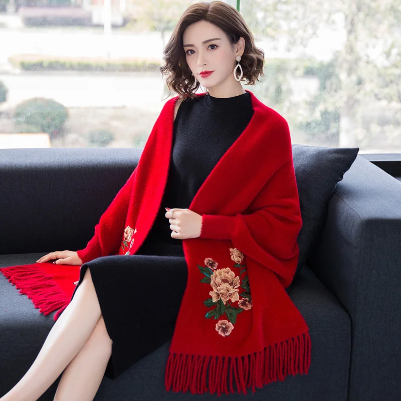 Winter Cashmere Women Scarf Female Luxury Brand Scarves Lady Tassel Bandana Women Solid Shawl Wraps Foulard Poncho Pashmina