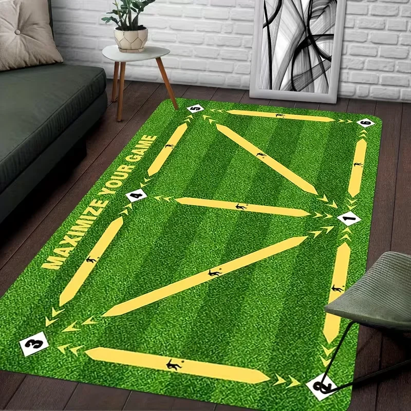 Realistic Fake Grass Play Mat for Soccer Training Living Room Carpet Kids Bedroom Rug Sports Field Floor Mat Teen Room Rug Gift