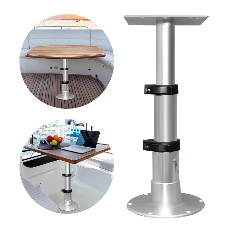 Pneumatic Powered Adjustable Table Pedestal Stand Leg for RV Caravans Boats Yachts - 3-Stage Height Adjustment Home Furniture