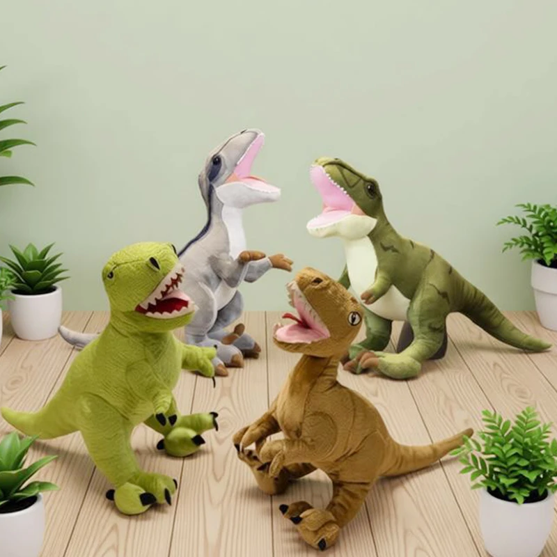 Lifelike Dinosaur Plush Toy Triceratops Velociraptor Stuffed Animals Prehistoric Creatures Tyrannosaurus Rex Pillow Kids Gift