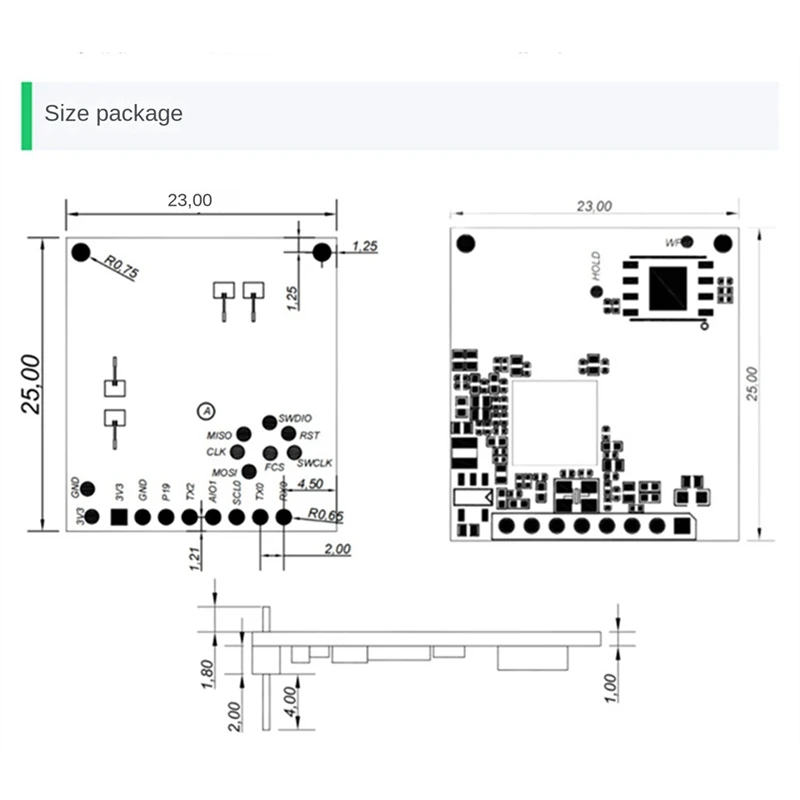 LD6002B Fmcw Radar Sensor For High Sensitivity Human Presence Detection, 60G Millimeter Wave For Smart Home Green PCB