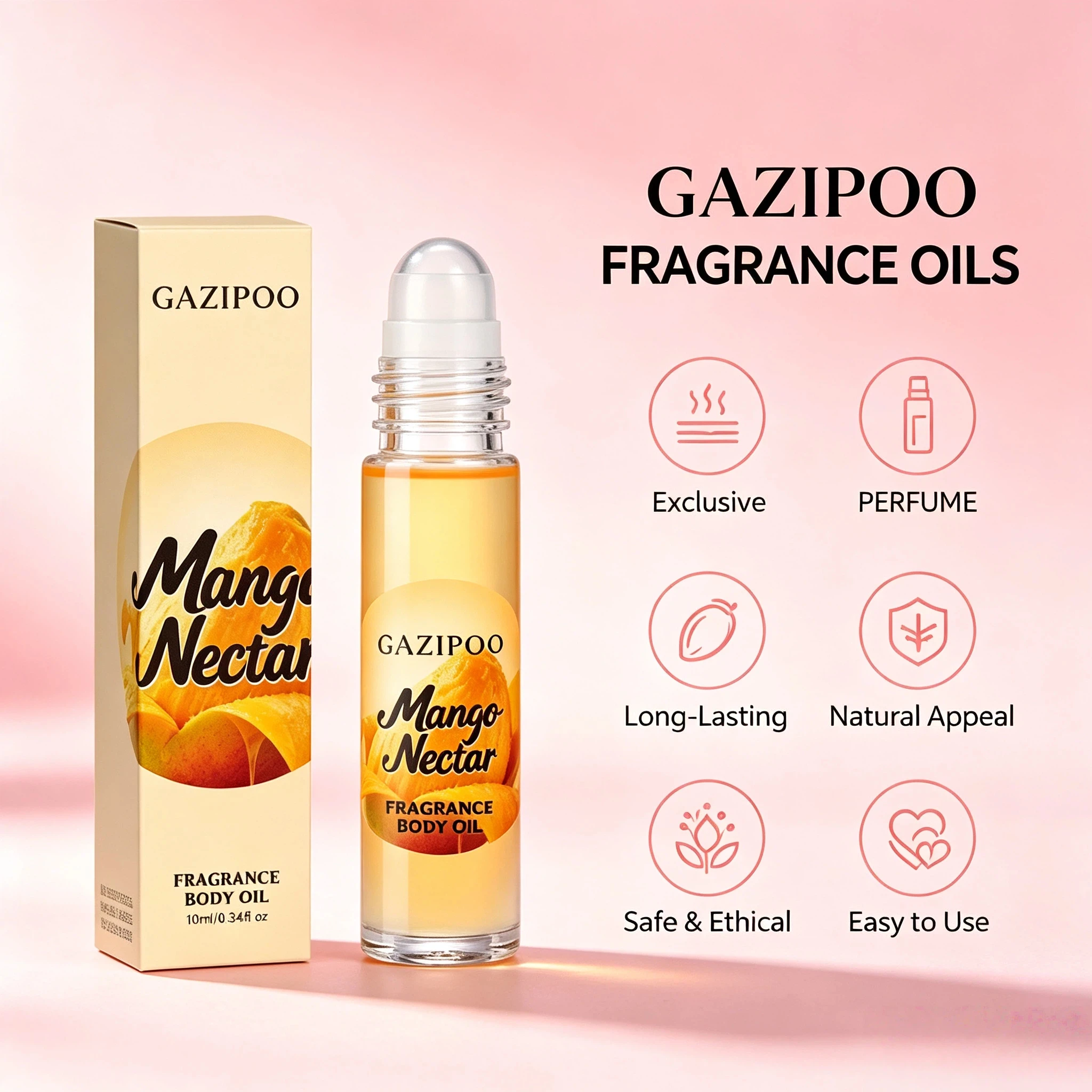 10ml Mango Nectar Pheromone Oil - Juicy Fruity Subtle Perfume Oil, Original Eau de Toilette Traveling or Dating Bathroom Use
