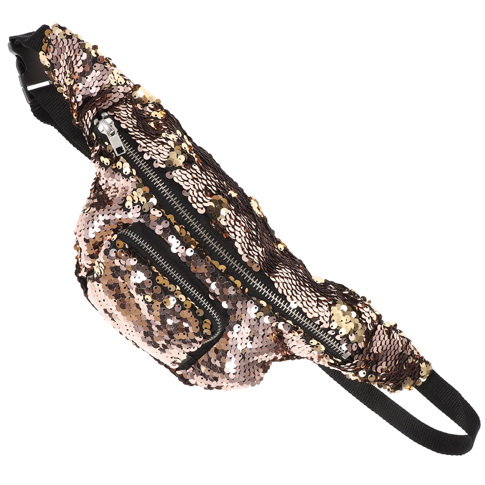

Women Waist Bag Sequin Belt Multi Functional Fanny Pack Adjustable Length Smooth Zipper Storage Options Proper Capacity
