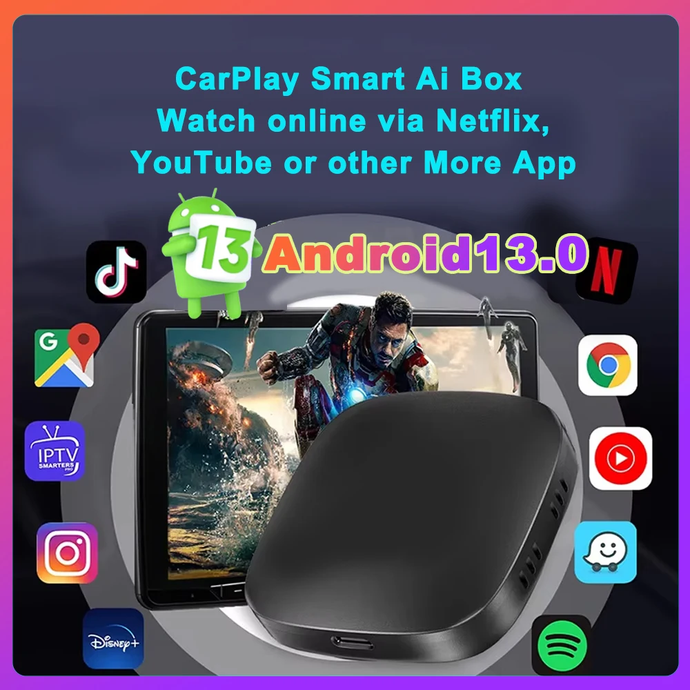 Car Ai Box Android 13 Wireless Android Auto & CarPlay Smart Tv Box Support Youtube Netflix Car Accessories intelligent systems