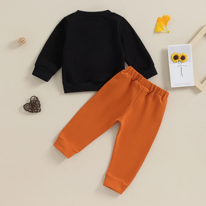 

Baby 2 Piece Cute Outfit Letter Print Long Sleeve Sweatshirt and Elastic Pants Set for Newborn Infant Fall Clothes