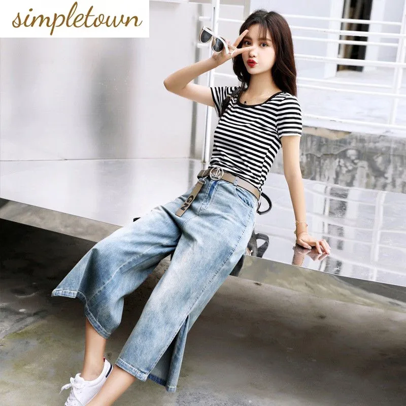 

Jeans 2023 Spring/Summer New Women's Thin Split Wide Leg Pants Show Slim Fashion High Waist Denim Casual Pants