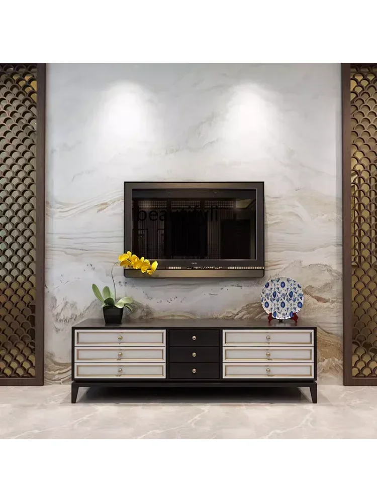 

2003 New Chinese Style Solid Wood TV Cabinet Coffee Table Combination Modern Simple and Light Luxury Living Room Bedroom furnit