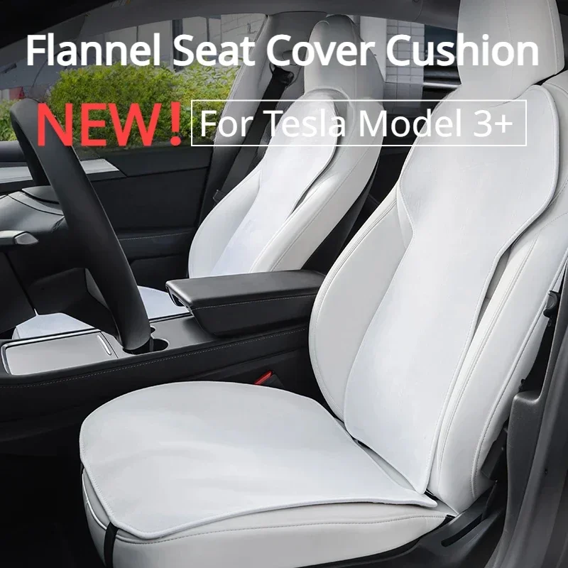 

For Tesla New Model 3 Highland 2024 Seat Cover Cushion Flannel Anti-dirty Seat Pad Mats Flocking Mat New Model3+ Car Accessories