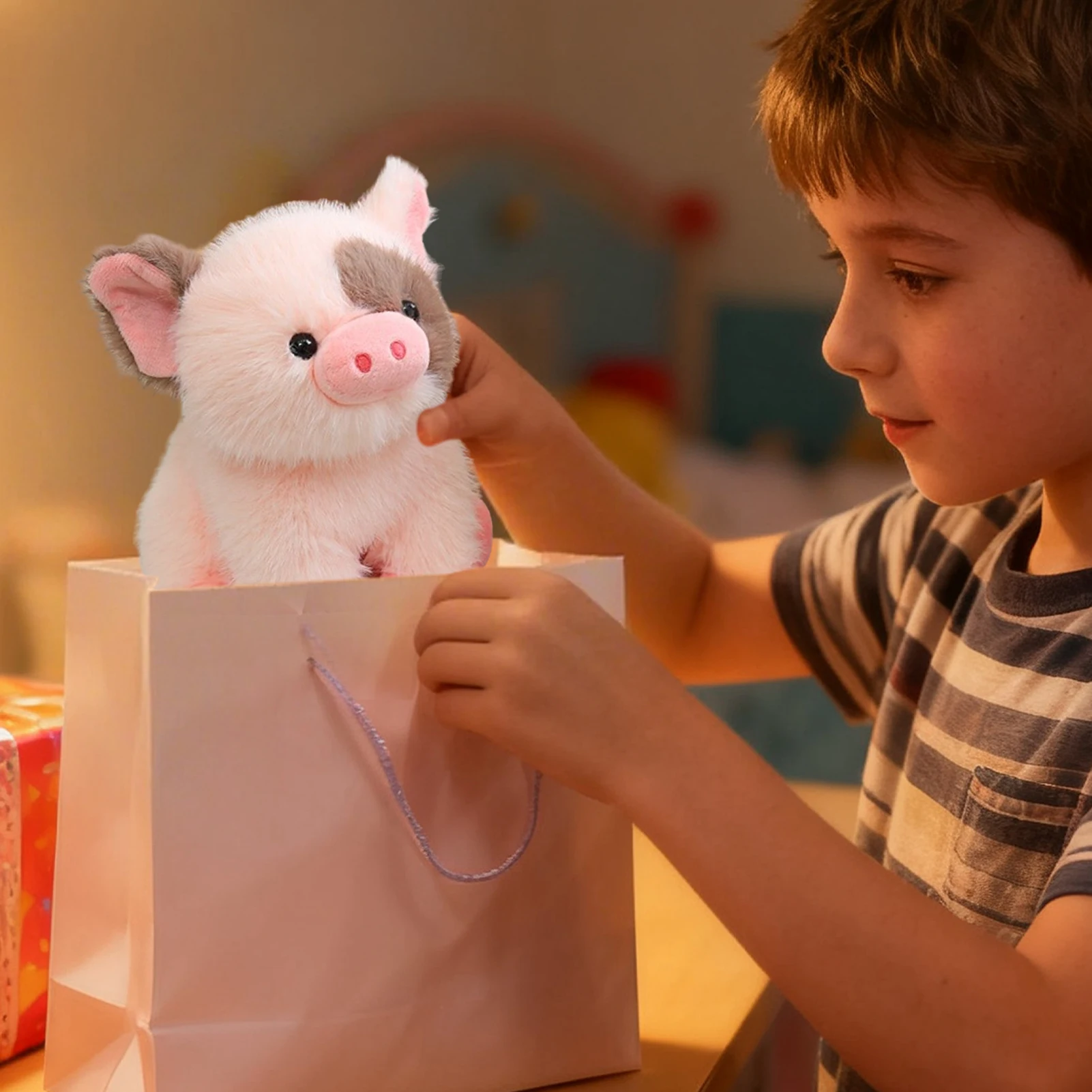 ตุ๊กตาหมูอ้วนน่ารัก 20 ซม. ของเล่นตุ๊กตาสัตว์นุ่ม ของตกแต่งบ้าน ของขวัญคริสต์มาส ของขวัญวันเกิดเด็ก