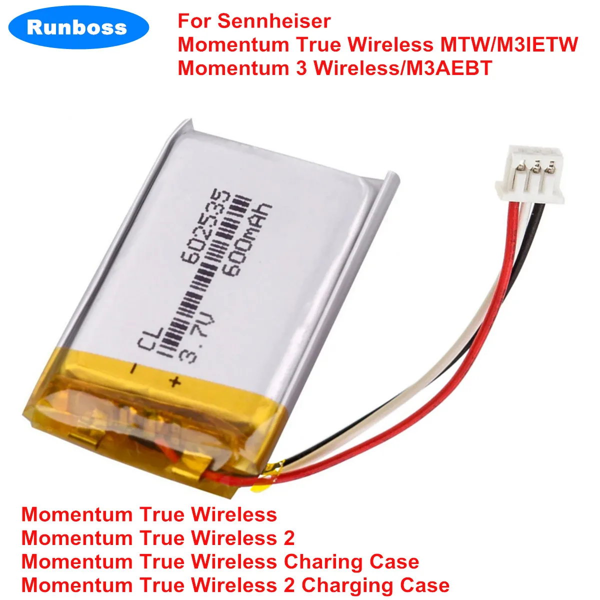 Wireless Headset Battery for Sennheiser Momentum True Wireless 1 2 3 4 MTW M3IETW M3AEBT Charging Case Bluetooth Earphone