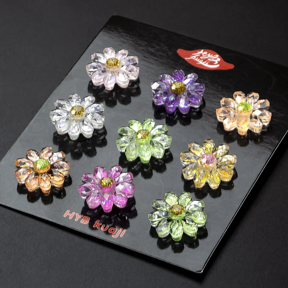 

1-9pcs New Acrylic Flower Shoe Charms for Clogs Sandals Decoration Colored Shoe Flower Accessories Charms Friends Gifts