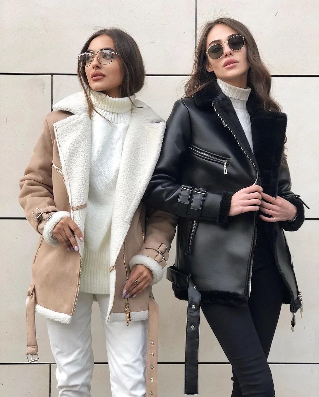 

Autumn Winter New Women Jacket Extra Thick Warm Coat Lamb Feather Rider Jackets