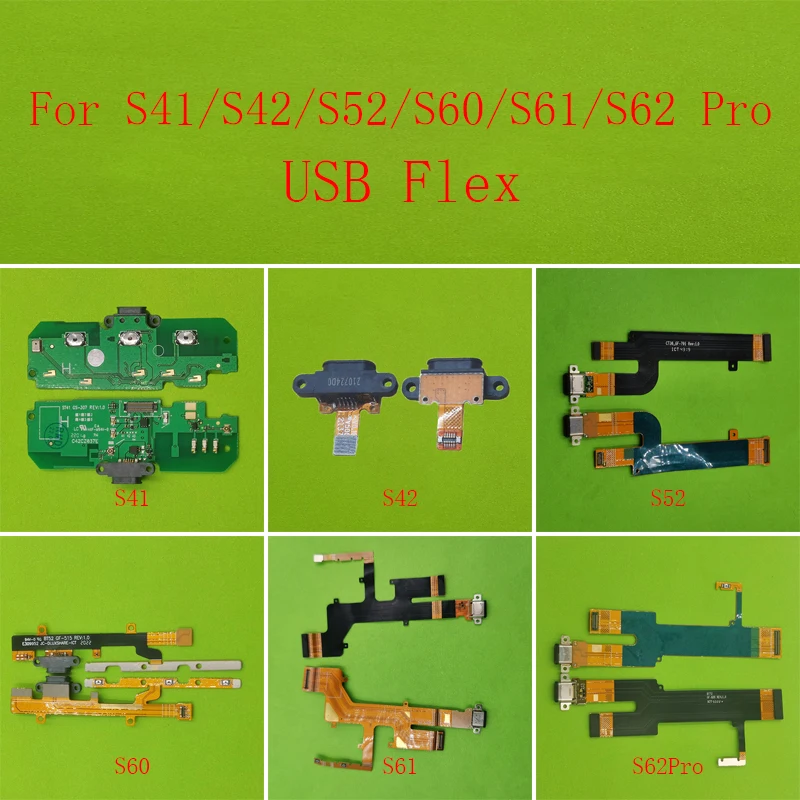 USB Charging Charger Jack Port Connector Board For Caterpillar Cat S41 S42 S52 S62 Pro S61 S60 Power Volume Up Down Flex Cable