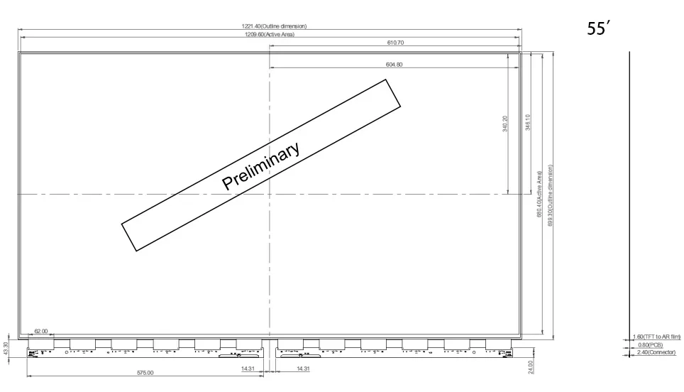 Peiqi 55 بوصة شاشة Oled شفافة 4k HD تعمل باللمس رقيقة جدا شفافة OLED لافتات رقمية وعرض LW550JUL-HMA1 LW550JUL