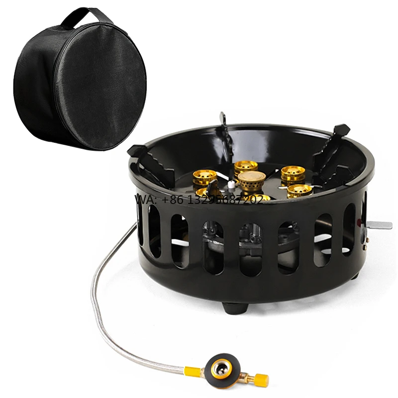 

Уличная газовая плита с семью звездами, ветрозащитная, сильная огненная головка, газовая плита для кемпинга, мини уличные ветрозащитные горелки, металлическая плита