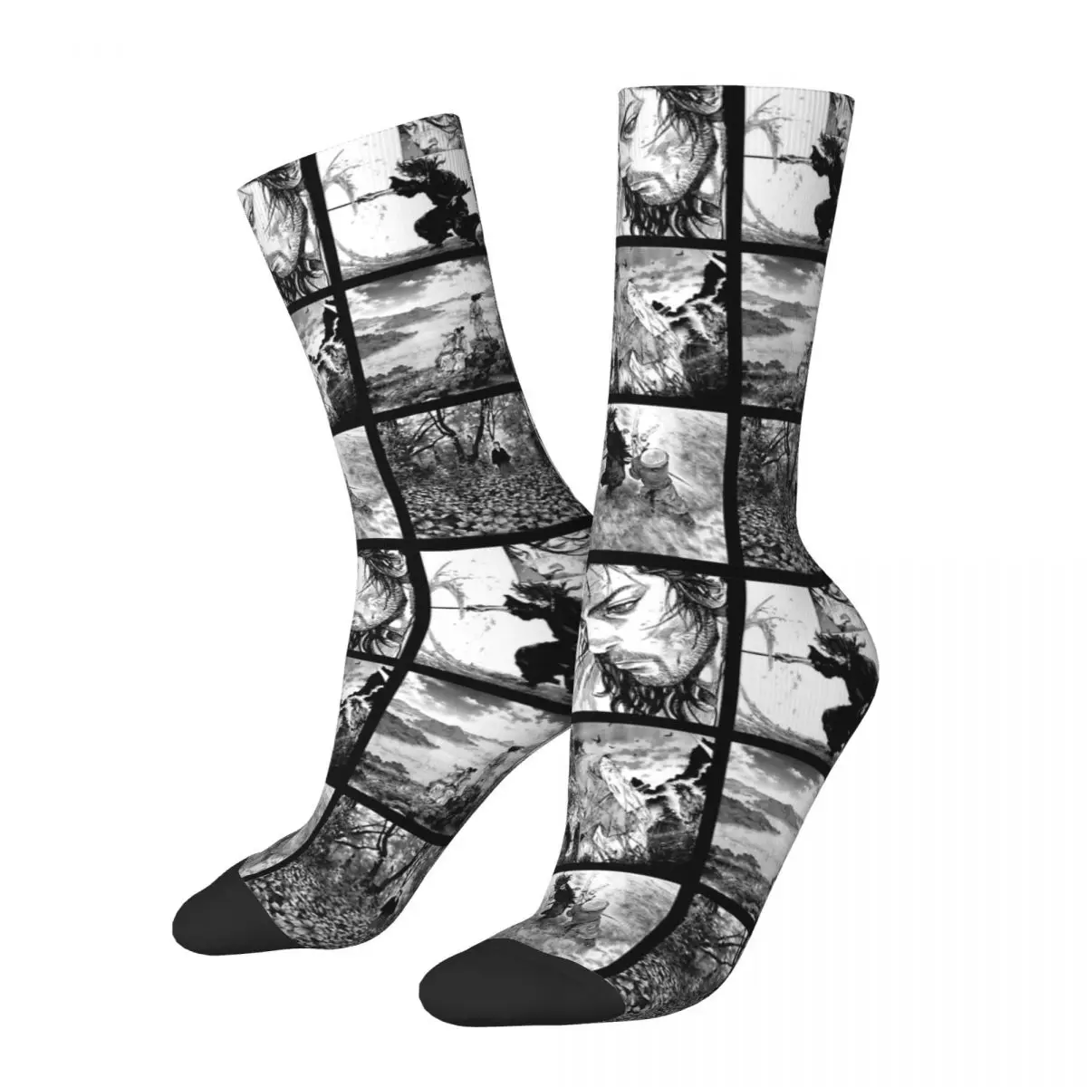 Winter Warm Fashion Unisex Anime Vagabond Socks Montage Musashi Breathable Football Socks