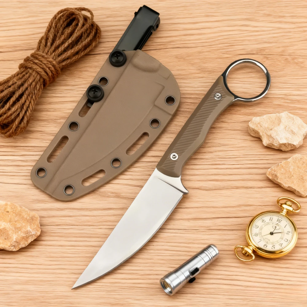 

Легкий тактический нож с фиксированным лезвием и текстурированной противоскользящей ручкой, нож для самообороны, кемпинга, рыбалки, каждый день, переноска