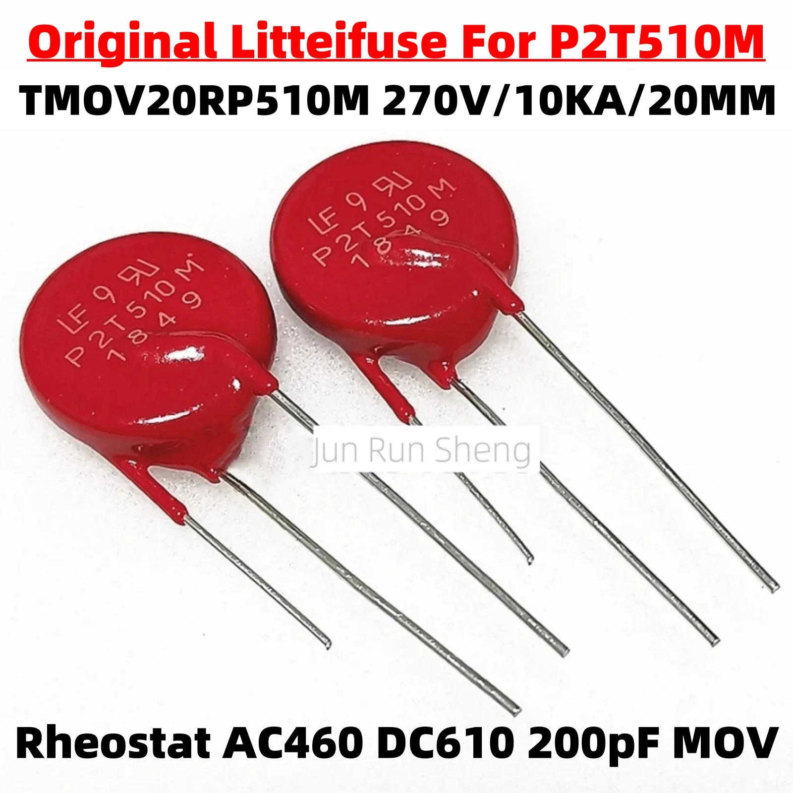 1/5/10PCS Original Litteifuse For TMOV20RP510M P2T510M Red Varistor 820V 10KA DISC 20MM Rheostat AC510 DC670 350pF MOV P2T510M