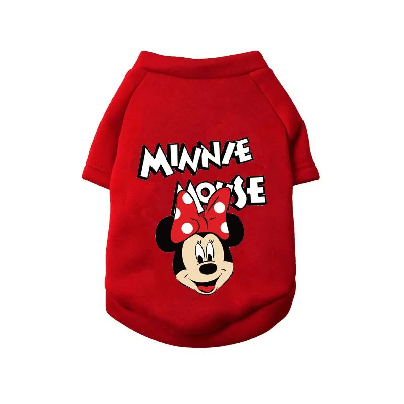 Disney New Pet Dogs Clothes Minnie Pattern Dogs Pullover French Bulldog For Puppy Small Medium Dogs Sweatshirt Chihuahua Perro