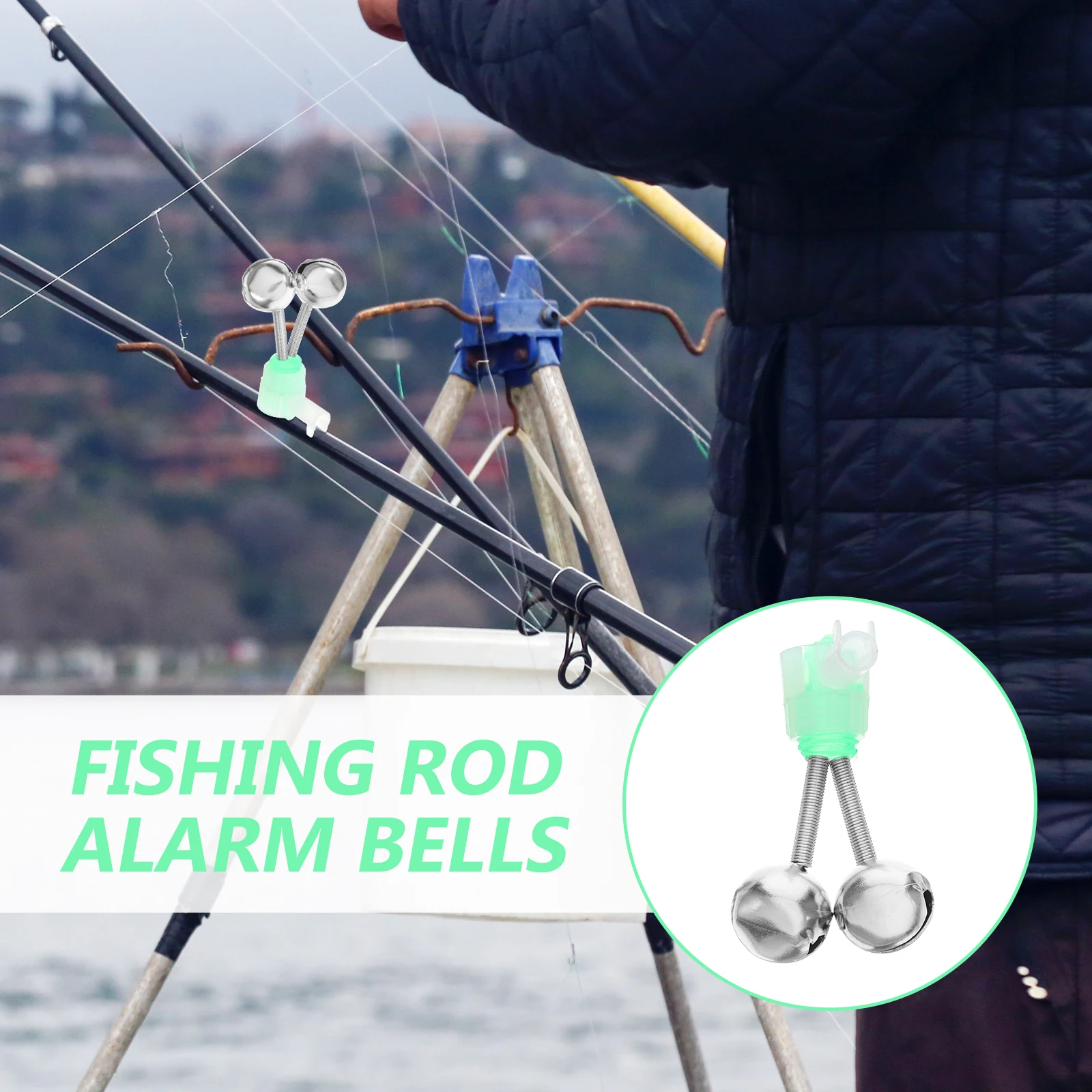 

Fishing Bell Alarm Indicator Bells for Poles Dual Alert Multi-function Clamp Rod Clips Supplies